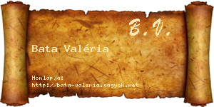 Bata Valéria névjegykártya